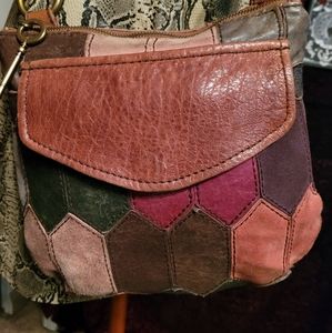 **SOLD**FOSSIL PATCHWORK LEATHER PURSE CROSSBODY